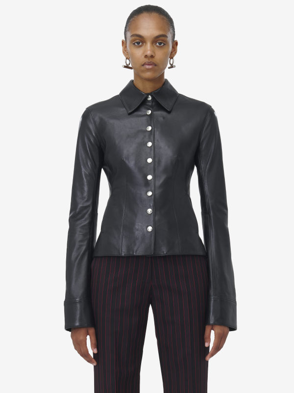 ALEXANDER MCQUEEN - Leather Shirt - Item 817930Q5AOK1000